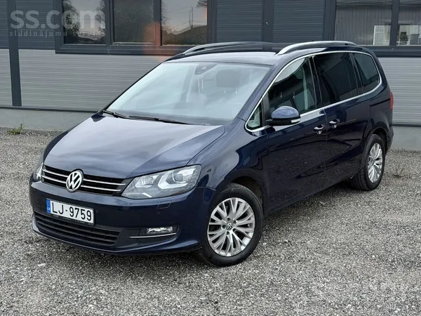 Volkswagen Sharan 2014, 2.0D dīzelis, Automāts, Furgons, Zils — Latvijā