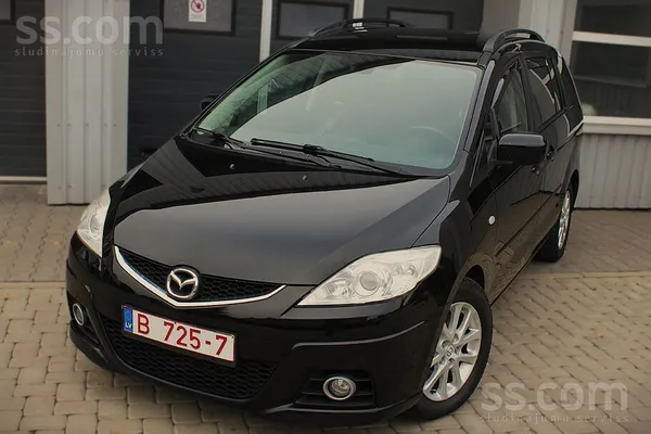 Mazda -5 2, 0dizelis 7-vietas Jauna TA. rūsas nav. 

- Auduma salons. 
-