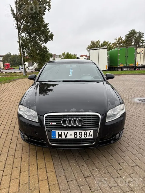 Audi A4 2007, 2.0D dīzelis, Manuāls, Sedans, Melns — Latvijā