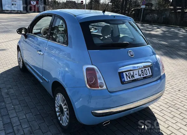 Fiat 500 2011, 0.9 benzīns, Manuāls, Hečbeks, Zils — Latvijā