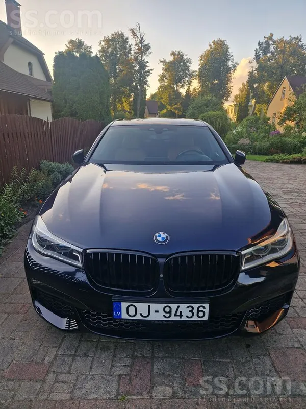 BMW 740 2016, 3.0D dīzelis, Automāts, Sedans, Zils — Latvijā