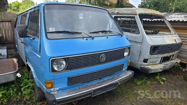 Volkswagen T3 1988, 1.7D dīzelis, Manuāls, Furgons, Zils — Latvijā