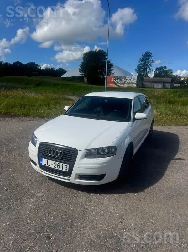 Audi A3 2007, 2.0D dīzelis, Manuāls, Hečbeks, Balts — Latvijā