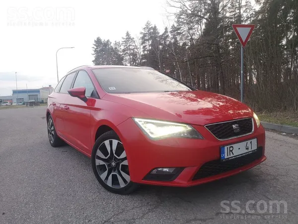 SEAT Leon 2014, 2.0D dīzelis, Manuāls, Universāls, Sarkans — Latvijā