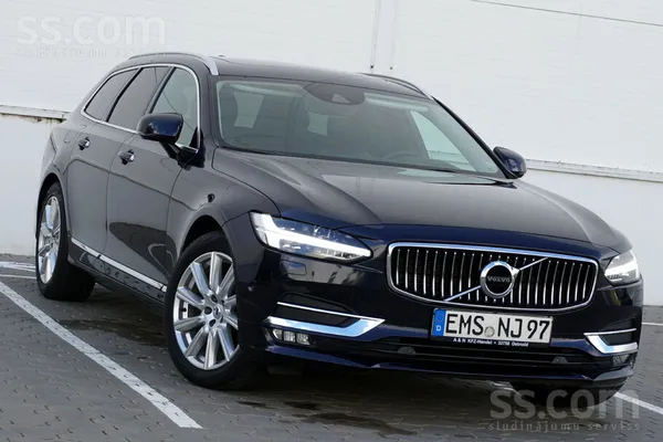Volvo V90 2016, 2.0D dīzelis, Automāts, Universāls, Zils — Latvijā
